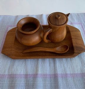 EXPERIENCE CHERRY WOODEN Morden Luxury Handmade Customizable Tea Set with Pot and Tray Coconut Wood <b>Teapot</b> Cup - Product Image 4