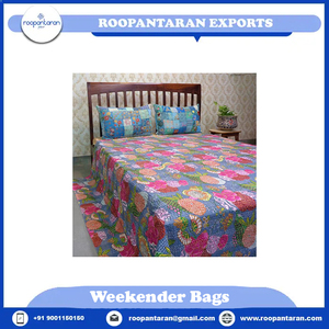 Edredón Kantha de algodón orgánico personalizado más vendido, juegos de cama de lujo Vintage indio hecho a mano, colcha doble de alta calidad para - Product Image 6