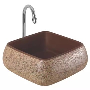 Magenta pink round table top <strong>basin</strong> luxury royal style countertop ceramic <strong>wash</strong> hand <strong>basin</strong> with <strong>golden</strong> design for bathroom use - Product Image 5