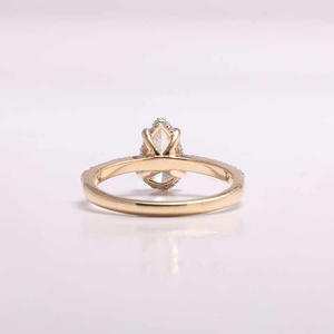 Bague pour femme à sertissage griffes taille poire, avec diamant de laboratoire brillant en forme de fleur de soleil unique, cadeau d'anniversaire - Product Image 3