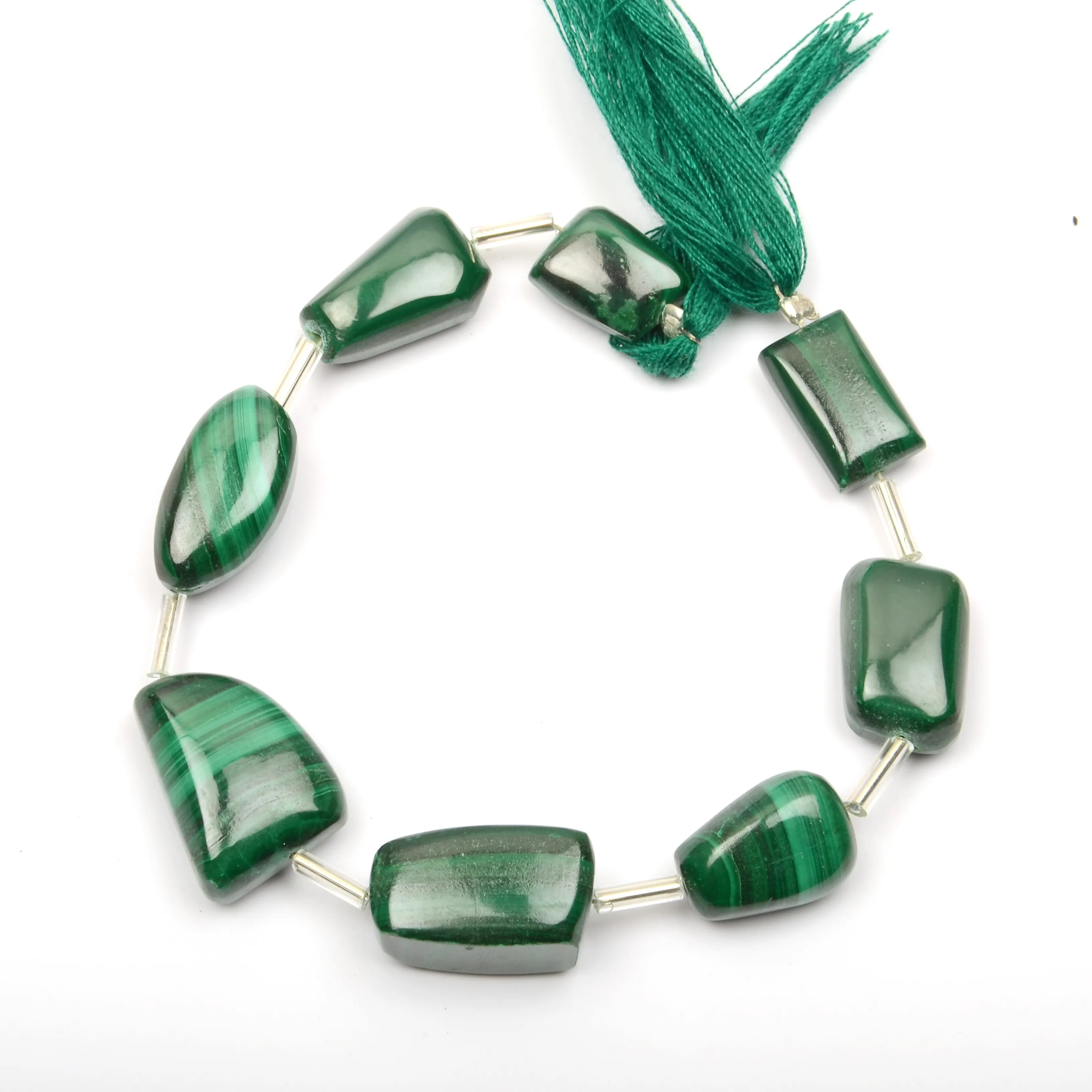 Tự nhiên Malachite đá quý hạt cốm hình dạng MỊN HẠT sụt giảm hạt đối với trang sức làm