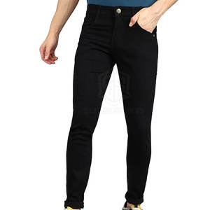 High <b>Waist</b> Lightweight <b>Elastic</b> Canvas <b>Waist</b> Men's <b>Jeans</b> Pant Customizable Private Outdoor Use Good Quality Straight Mid <b>Waist</b> - Product Image 1