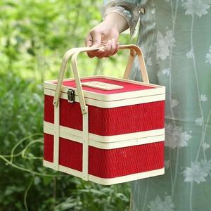 Cesta de mimbre de bambú artesanal para cesto de regalo Tet Festival de bodas y almacenamiento en el hogar - Product Image 4