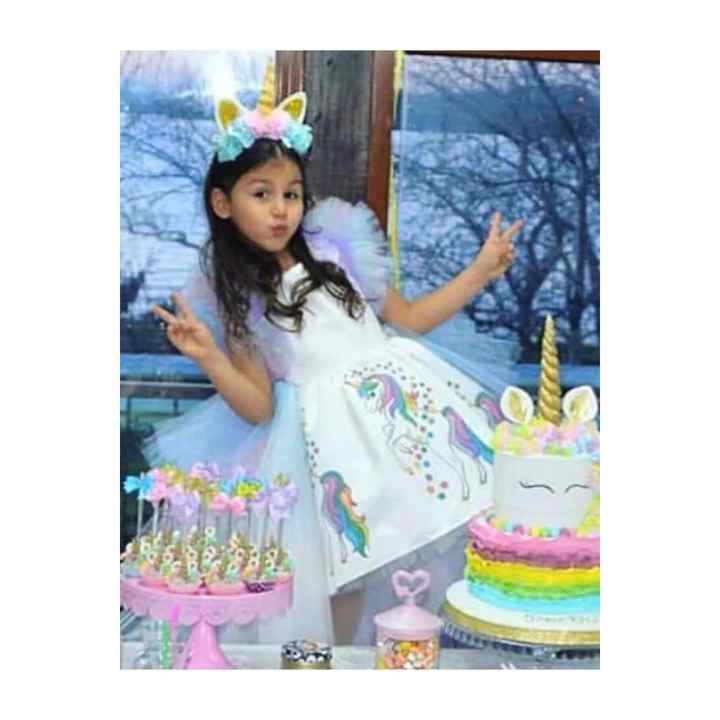 Unicorn Printed My Little Pony Girls Birthday Dress Costume