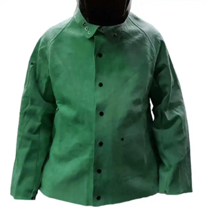 Chaqueta de soldadura de cuero de vaca de grado profesional para soldadores Chaqueta de soldadura de cuero resistente al fuego - Product Image 4