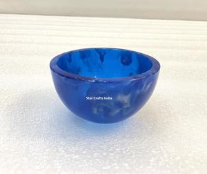 Ensemble de bols de service en résine jaune hautement polie Bols à salade artisanaux de haute qualité Accueil Hôtel Restaurant Moderne Personnalisé Inde - Product Image 2