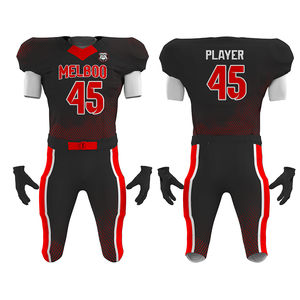 ชุดฟุตบอลสั่งทำขายส่ง ชุดกีฬาทีม พิมพ์ลายดิจิตอลแบบซับลิเมชั่น เสื้อผ้าผู้ชายปักลาย กางเกงขาสั้น ป้องกันแสงแดด UPF 50 สไตล์อเมริกัน - Product Image 4