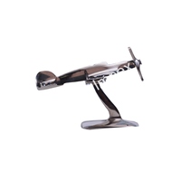 Modèle d'avion en aluminium coulé argenté de qualité supérieure, décoration de bureau, table, objets décoratifs, modèle d'avion plaqué nickel