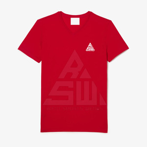T-shirt classique en polyester/coton à col rond, logo personnalisé, vêtements de rue unis pour homme, écologique, léger, vente en gros - Product Image 1