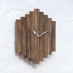 Reloj de pared rústico elegante de madera al mejor precio, elegante reloj de cuarzo de una cara con detalles en metal - Product Image 2