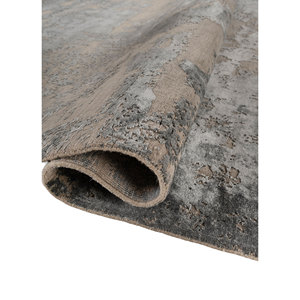 Alfombra Kavi Gris Negra de Lana y Seda de Bambú Anudada a Mano, 10 mm de Grosor, Rectangular, con Patrón Abstracto para el Hogar, Pasillo, Proyecto Error, Esk-431 - Product Image 2