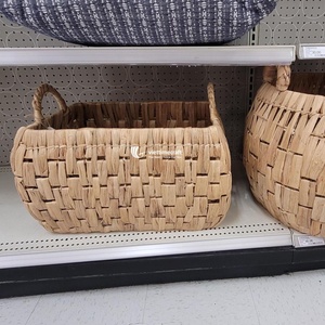 Panier en jacinthe d'eau naturelle pour le rangement quotidien et la lessive, panier de rangement et de lessive en jacinthe d'eau pratique, fait à la main - Product Image 3