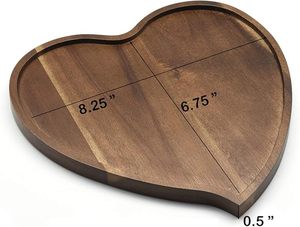 Premium Acacia <b>Wood</b> <b>Heart</b> Shape Plate Romantic Wedding Serving Tray for Snack Cake Fruit Nuts Appetizer - Product Image 4
