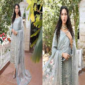 Ropa de boda de alta calidad, ropa india y pakistaní con trabajo de bordado pesado con dupatta pesada y pantalones de seda al por mayor - Product Image 5