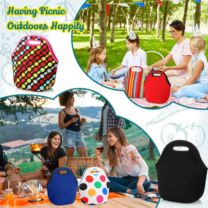 Sac à déjeuner isotherme en néoprène, sac fourre-tout réutilisable avec fermeture éclair pour les voyages en plein air, les pique-niques, le bureau - Product Image 5