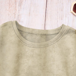 Streetwear personnalisé pour femmes en détresse sweats surdimensionnés respirant lavage à l'acide poids lourd manches longues Vintage hiver avant - Product Image 6