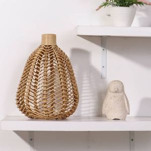 Macetas grandes de ratán hechas a mano de bambú de Metal más vendidas, macetas para interiores y exteriores, macetas altas para jardín, cesta de ratán - Product Image 1