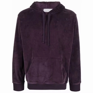 Nuevo elegante barato personalizado completo térmico al por mayor liso terciopelo Sudadera con capucha hombre personalizado de alta calidad terciopelo sudaderas con capucha - Product Image 1