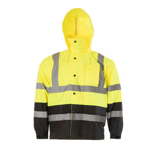 <b>HI</b> VIZ <b>VIS</b> <b>JACKET</b> HIGH VISIBILITY REFLECTIVE <b>WATERPROOF</b> WORKWEAR PADDED HOODED - Product Image 2