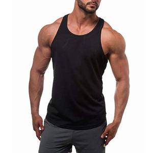 Débardeur en tissu respirant pour hommes, vêtement d'entraînement, de gymnastique, simple, en coton, manches en polyester, sans chemise, vente en gros - Product Image 1