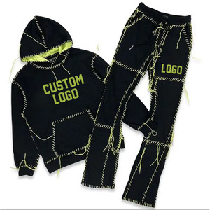 Prince Personalizar dos piezas Jogger pantalones de chándal conjuntos para hombre chándal estampado gráfico hombres sudaderas con capucha y pantalones de chándal conjunto - Product Image 3