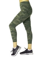 Women High Waisted Compression Sublimation Printed Thick Knee-Length <b>Legging</b> <b>with</b> Side and Back <b>Pockets</b> - Product Image 3