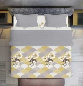 Ensemble de literie en tissu microfibre de qualité supérieure Queen Size Blossom avec 1 drap plat et 2 taies d'oreiller douces pour une utilisation en hôtel - Product Image 4