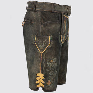Authentic Style Bavarian <b>Short</b> Lederhosen Natural Look High Street Genuine <b>Leather</b> Pants Canvas Traditional Lederhosen <b>Shorts</b> - Product Image 3