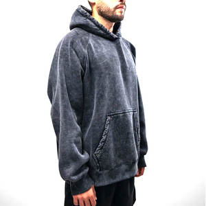 Sweat à capuche baggy lavé à l'acide sur mesure pour hommes en plein air hiver mode perspectives 2025 nouveautés javel lavage à capuche super confortable - Product Image 2