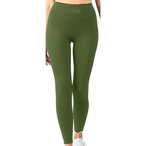 Leggings de Yoga de Cintura Alta para Mujer, Largos, Sólidos, de Spandex/Poliéster, Color Personalizado, Logotipo, Ligeros, de Secado Rápido, Transpirables, Sin Costuras - Product Image 2
