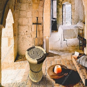 Fabrication directe intérieur extérieur maison hôtel bois pouf Mudda Design tissé à la main rotin cuisine jeu ensembles os incrustation Console - Product Image 1