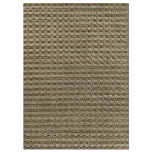 Tapis en laine tissé à la main Contour Green HWL-474, motif géométrique abstrait rectangulaire, viscose, tapis de salon pour usage domestique - Product Image 1