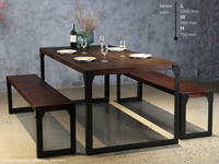 Tables en fer LBN et bancs d'extérieur modernes et minimalistes, prix d'usine, utilisation commerciale, meubles de jardin et d'intérieur au Vietnam