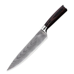 Cuchillo de chef japonés de acero de Damasco para sushi, carne y picar, súper afilado, con sierra de cinta de corte rápido! Por favor, contacte con Custo - Product Image 2
