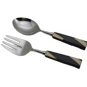 Manche en bois Design moderne cuisine couverts salade outils Table Ware nouvelle vaisselle réutilisable faite à la main - Product Image 1