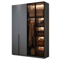Meilleure vente-Armoire en bois au design moderne Personnaliser la taille Économique Dressing Garde-robe Placard Meubles de chambre à coucher