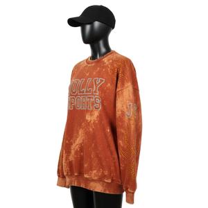 Sweat-shirt pour femme en coton lourd, molleton 320 GSM, effet délavé vintage, toucher doux, logo en strass, sweat-shirts basiques pour femme - Product Image 4