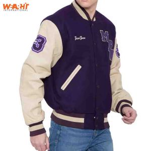 Chaqueta Varsity de Béisbol con Logotipo Personalizado, Cuello Alto, Invierno, Chenilla, Parches Bordados con Letras, Reversible, Resistente al Viento, 100% - Product Image 3