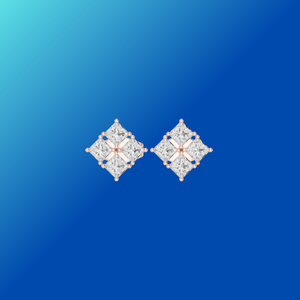 Boucles d'oreilles Moissanite 18K Halo Design avec CZ en argent - Product Image 1