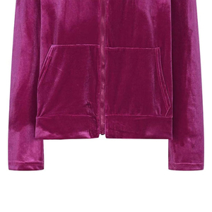 Sudadera con capucha de terciopelo para mujer de alta calidad, patrón sólido, manga larga, cremallera, ropa informal de talla grande, sudaderas con capucha, sudadera para invierno - Product Image 4
