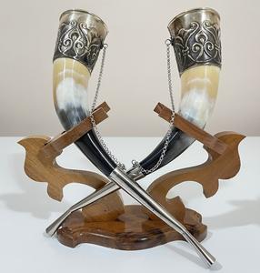 Shiny Attractive Viking Horn <b>Mugs</b> Hand-Carved Real Horn Eco-Friendly Nautical Drinking Horn <b>Mug</b> High Quality Polished <b>Mug</b> - Product Image 4