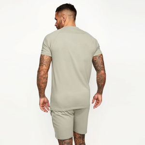 ชุดวอร์มกีฬา2ชิ้นสำหรับผู้ชาย,เสื้อยืดแขนสั้นสำหรับใส่เดินชายหาดเลือกได้ตามต้องการ - Product Image 3