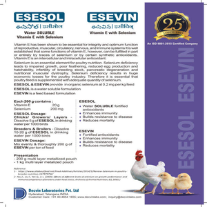 Vitamine E Esevin de haute qualité avec additif alimentaire pour volaille au sélénium pour stimuler l'immunité et le soutien anti-stress chez les poulets - Product Image 3
