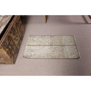 Tapis turc vintage patchwork 1,8x3,2 pi (56x97 cm) en laine blanche écologique avec envers en latex, poils moyens - Product Image 2
