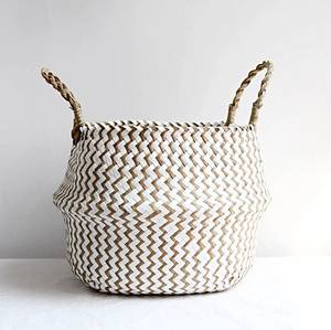 Venta al por mayor de cestas para el vientre de algas marinas para plantas, decoración de jardín, macetas de paja decorativas naturales - Product Image 3