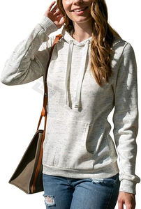 Vente en gros Nouveau sweat à capuche femme décontracté couleur unie à manches longues pull surdimensionné sweats tricot sweat à capuche pour femme - Product Image 6