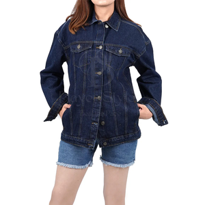 Haute qualité femmes XL Slim Fit matelassé peau de mouton Denim veste personnalisable broderie impression solide coton cristal bouton - Product Image 3