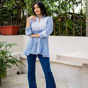 Essential Cotton Short <b>Top</b> Comfortable Soft Fabric Casual Everyday Wear Modern Womens Style Maruti Fashion Indian <b>Kurta</b>/Kurti - Product Image 3