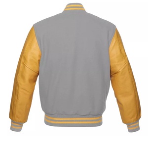 แจ็คเก็ตวาร์ซิตี้คุณภาพสูงขายส่งสำหรับผู้ชาย ปักด้วยไหมเชนิลล์ แขนหนัง แจ็คเก็ตเบสบอลแบบกำหนดเอง แจ็คเก็ตวาร์ซิตี้แบบ Letterman สำหรับวิทยาลัย - Product Image 4