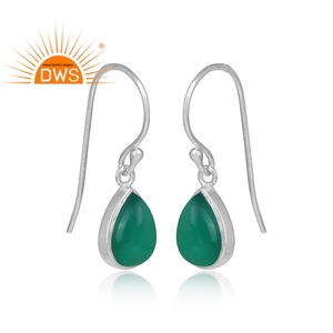 Pendiente colgante de piedras preciosas de ónix verde Natural de plata esterlina fina de última tendencia fabricante de joyería personalizada - Product Image 2